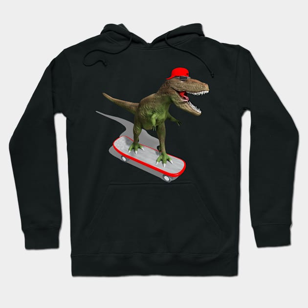 Funny T-Rex Skater Hoodie by macdonaldcreativestudios